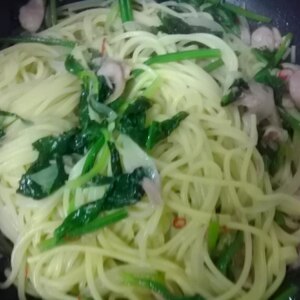 野菜たっぷりペペロンチーノ☆ほうれん草で簡単料理☆